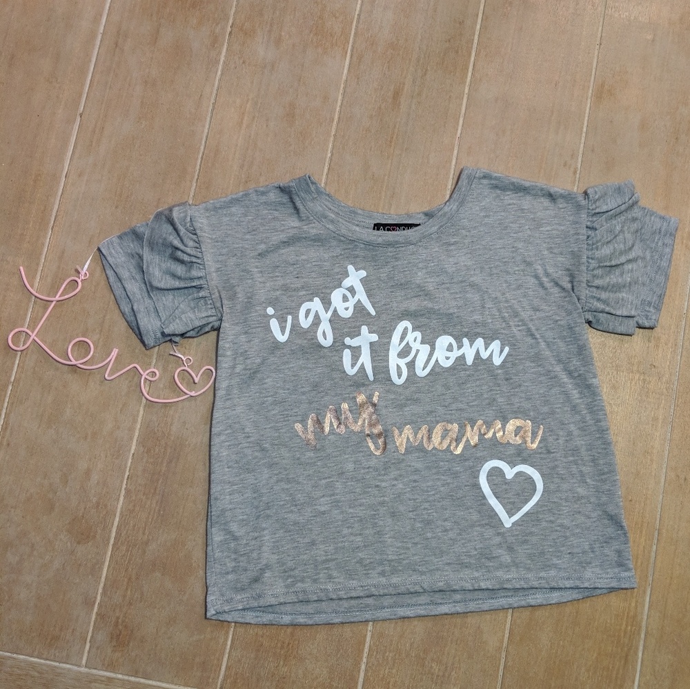 Adorable Girls Fashion T w/Ruffle Sleeve Detail